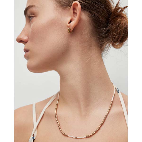 Allsaints Australia Womens Amelie Small Bead Necklace Brass/Cream AU31-418